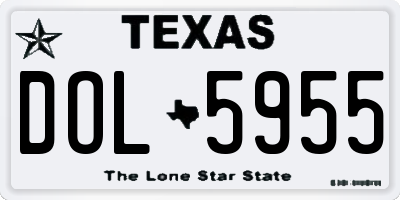 TX license plate DOL5955