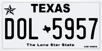 TX license plate DOL5957