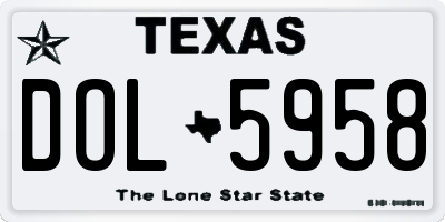 TX license plate DOL5958