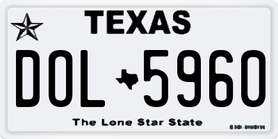 TX license plate DOL5960