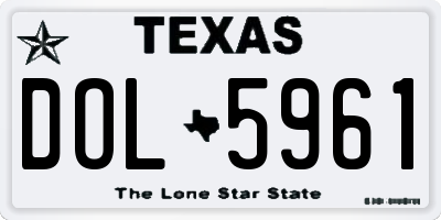 TX license plate DOL5961
