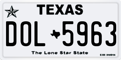 TX license plate DOL5963