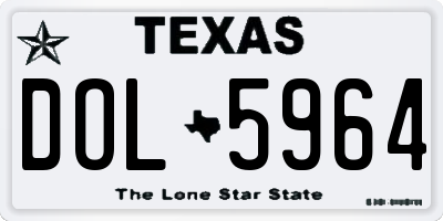 TX license plate DOL5964