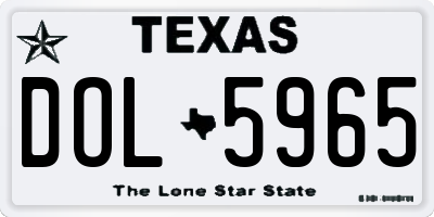 TX license plate DOL5965