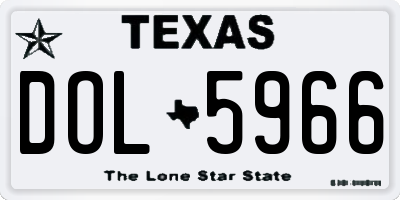 TX license plate DOL5966