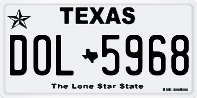 TX license plate DOL5968