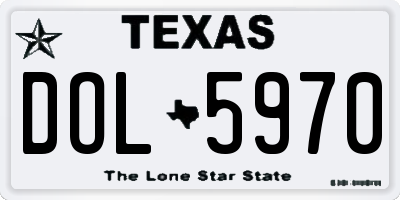 TX license plate DOL5970