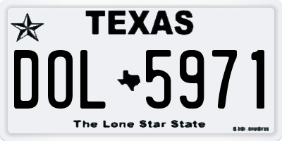 TX license plate DOL5971