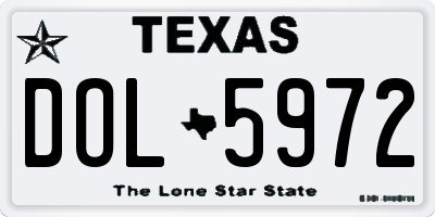 TX license plate DOL5972