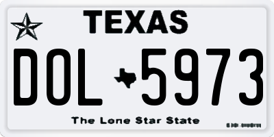 TX license plate DOL5973