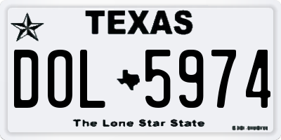 TX license plate DOL5974