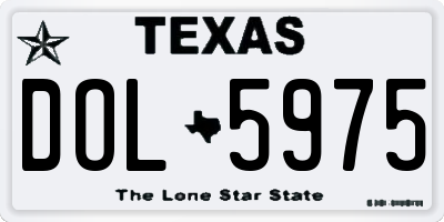 TX license plate DOL5975
