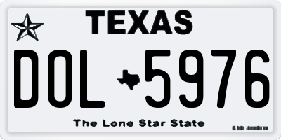 TX license plate DOL5976