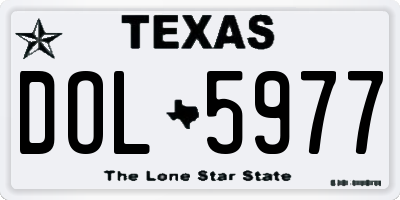 TX license plate DOL5977