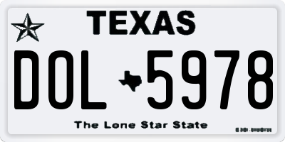 TX license plate DOL5978