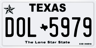 TX license plate DOL5979