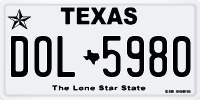 TX license plate DOL5980