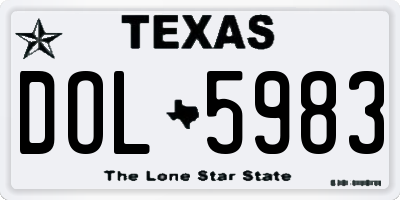 TX license plate DOL5983