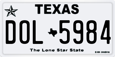 TX license plate DOL5984