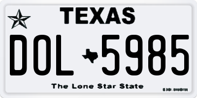 TX license plate DOL5985