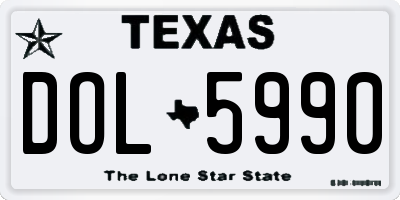 TX license plate DOL5990