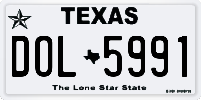 TX license plate DOL5991