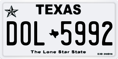 TX license plate DOL5992