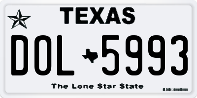 TX license plate DOL5993