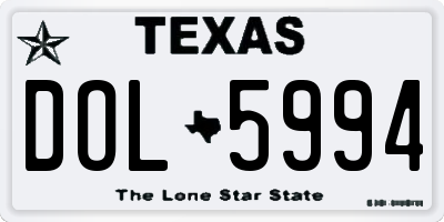 TX license plate DOL5994