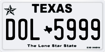 TX license plate DOL5999