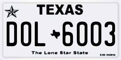 TX license plate DOL6003