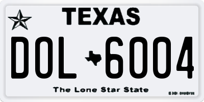 TX license plate DOL6004