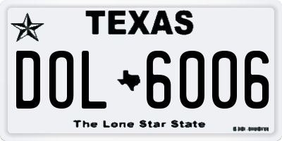 TX license plate DOL6006