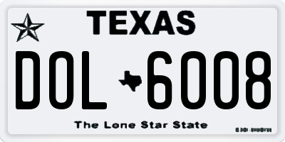 TX license plate DOL6008