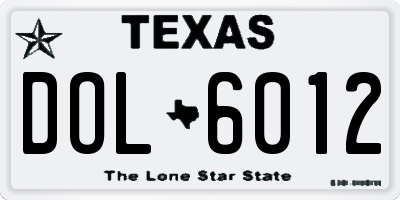 TX license plate DOL6012