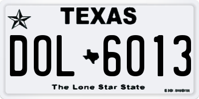 TX license plate DOL6013