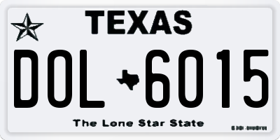 TX license plate DOL6015