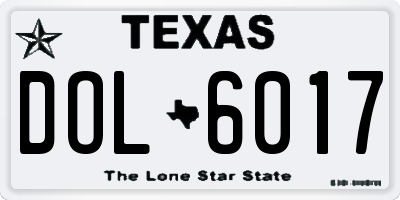 TX license plate DOL6017