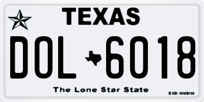 TX license plate DOL6018