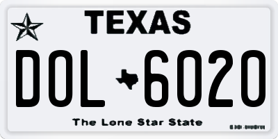 TX license plate DOL6020