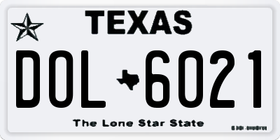 TX license plate DOL6021