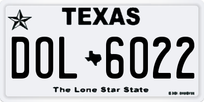 TX license plate DOL6022