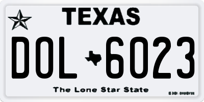 TX license plate DOL6023