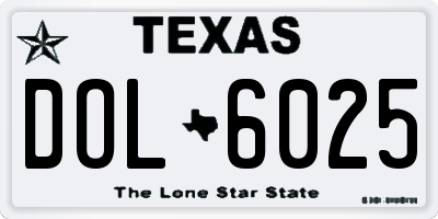 TX license plate DOL6025