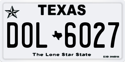 TX license plate DOL6027