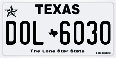 TX license plate DOL6030
