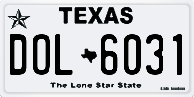 TX license plate DOL6031