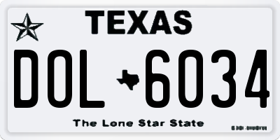 TX license plate DOL6034
