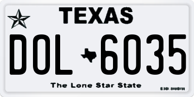 TX license plate DOL6035