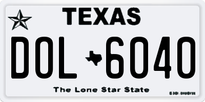 TX license plate DOL6040